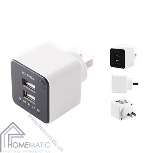 Adapter củ sạc hẹn giờ sạc pin GAO EMP605USB-CN