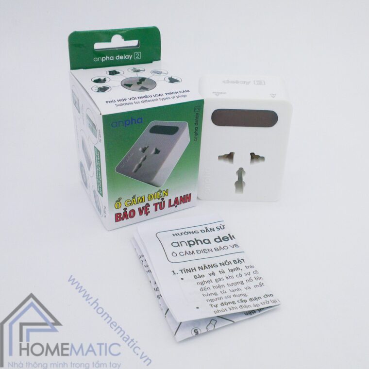 ổ cắm điện bảo vệ tủ lạnh anpha delay