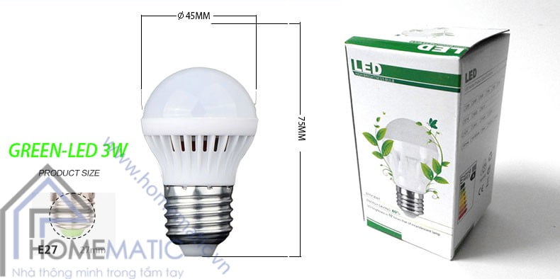 Bóng đèn LED siêu tiết kiệm điện GREEN-LED 3W