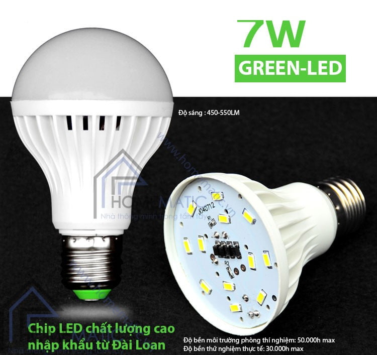 Bóng đèn LED siêu tiết kiện điện GREEN-LED 7W