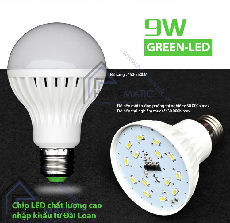 Bóng đèn LED siêu tiết kiện điện GREEN-LED 9W