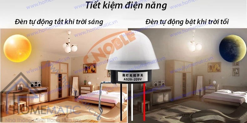 Công tắc cảm ứng ánh sáng có nắp che mưa AS-20