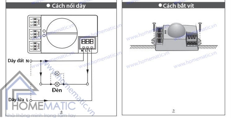 Cách lắp đặt Công tắc cảm biến radar vi sóng TCZ9800