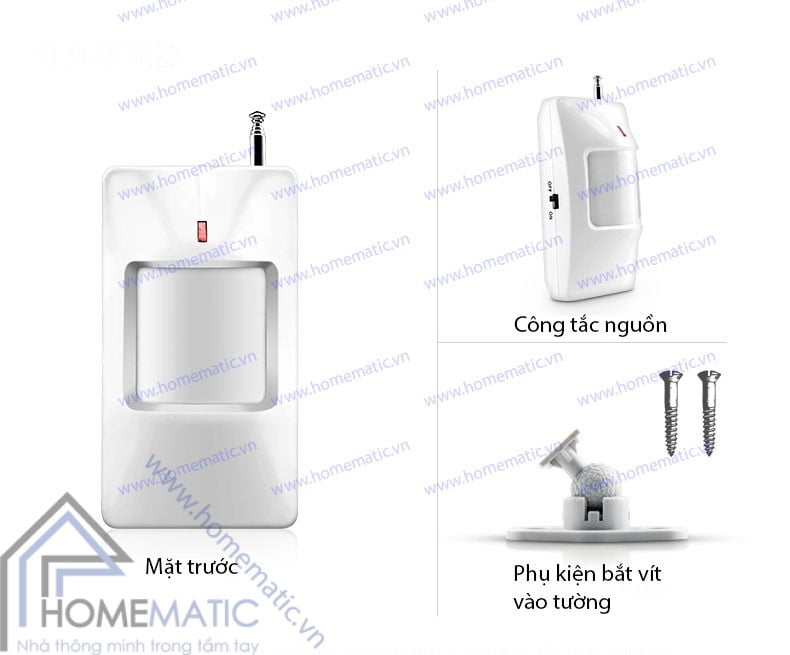 Cảm biến chuyển động hồng ngoại thân nhiệt phát sóng RF PIRDT315