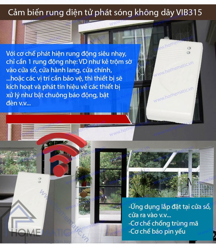 Cảm biến rung phát sóng RF VIB315