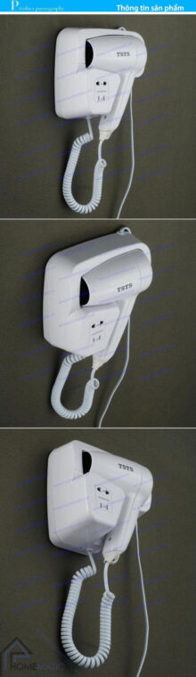 Máy sấy tóc treo tường kiêm ổ cắm TSTS TS92003GF trong nhà tắm