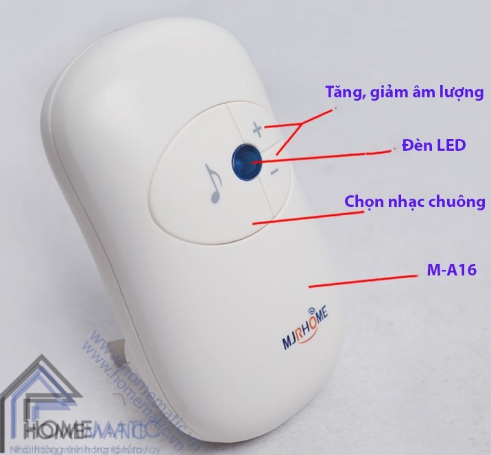 mô tả chuông điện không dây m a16-2