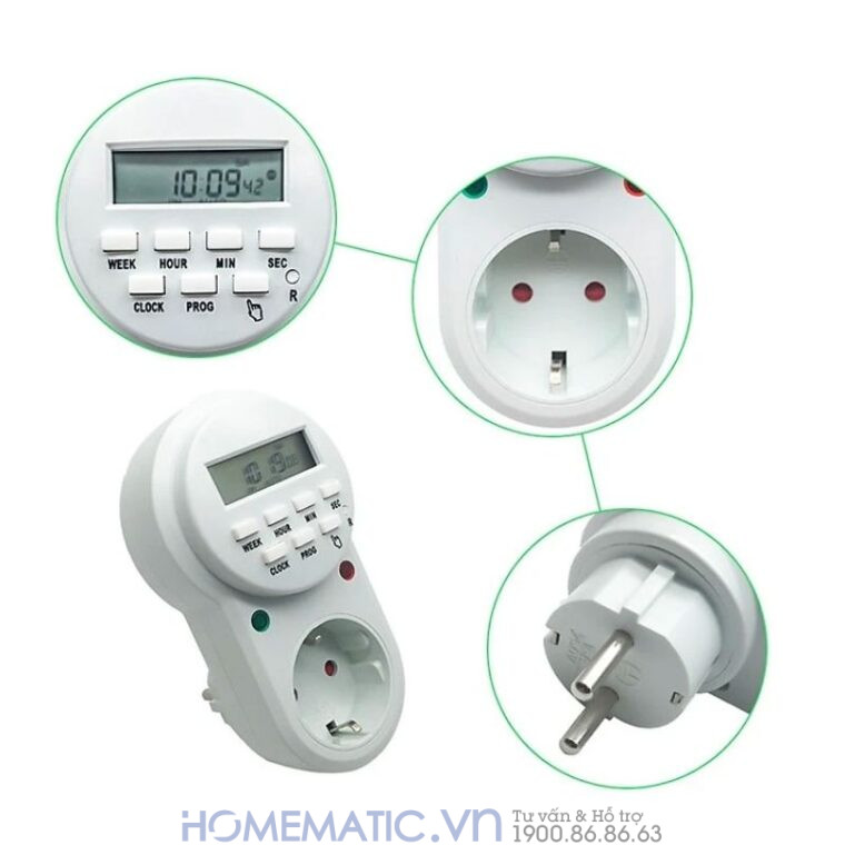 Ổ Cắm Hẹn Giờ điện Tử Bật, Tắt Tự động Etg-63a