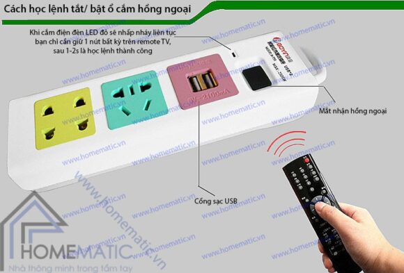 Ổ cắm điều khiển từ xa học lệnh hồng ngoại Boyin B-T59