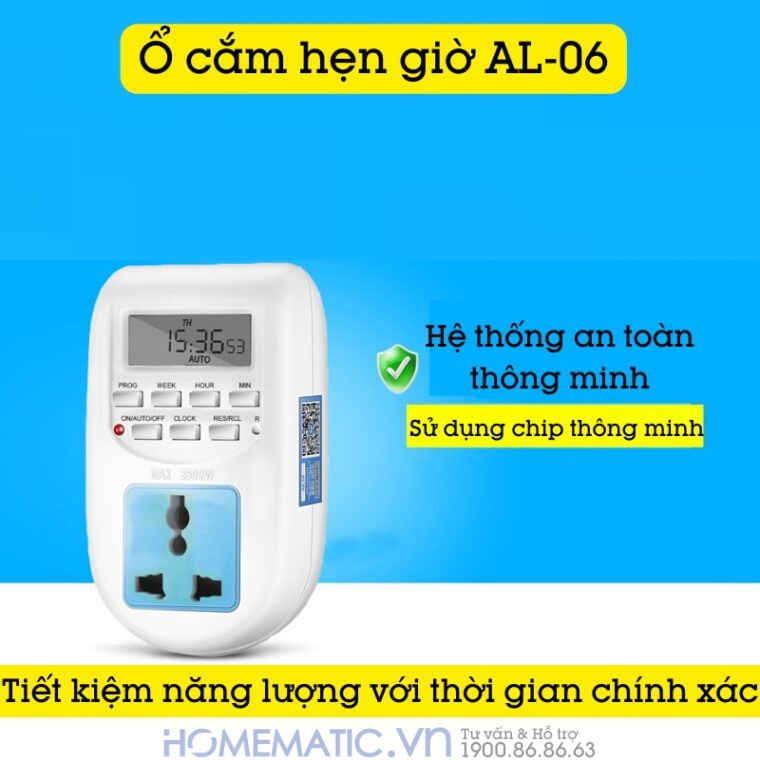 Ổ Cắm Hẹn Giờ điện Tử Bật, Tắt Tự động Al-06