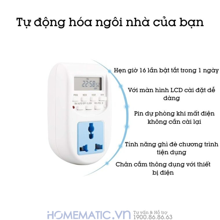 Ổ Cắm Hẹn Giờ điện Tử Bật, Tắt Tự động Al-06