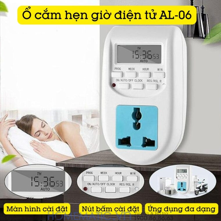 Ổ Cắm Hẹn Giờ điện Tử Bật, Tắt Tự động Al-06