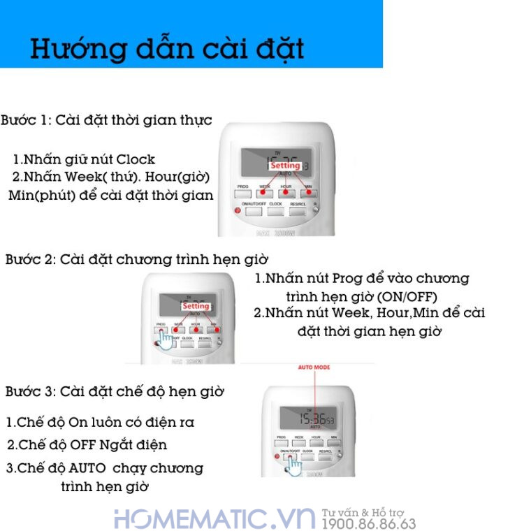 Ổ Cắm Hẹn Giờ điện Tử Bật, Tắt Tự động Al-06