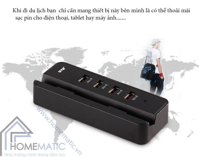 o cam sac usb 4 cong kiem gia do