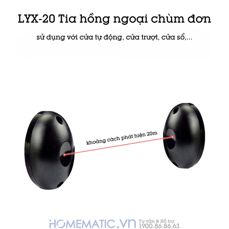 Hàng Rào Hồng Ngoại Siêu Nhỏ Abo-20l chùm tia hồng ngoại đơn