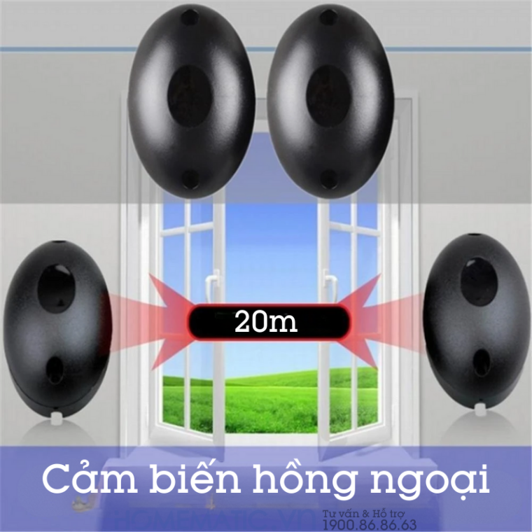 Hàng Rào Hồng Ngoại Siêu Nhỏ Abo-20l cảm biến lên tới 20m