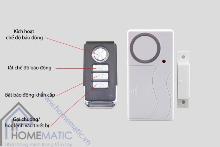 Báo động cửa mở cảm biến má từ có remote KS-SF03R