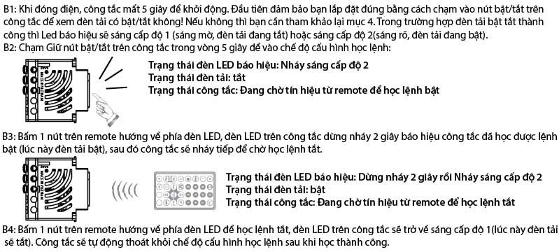 Cách học lệnh remote vào công tắc thông minh Homematic