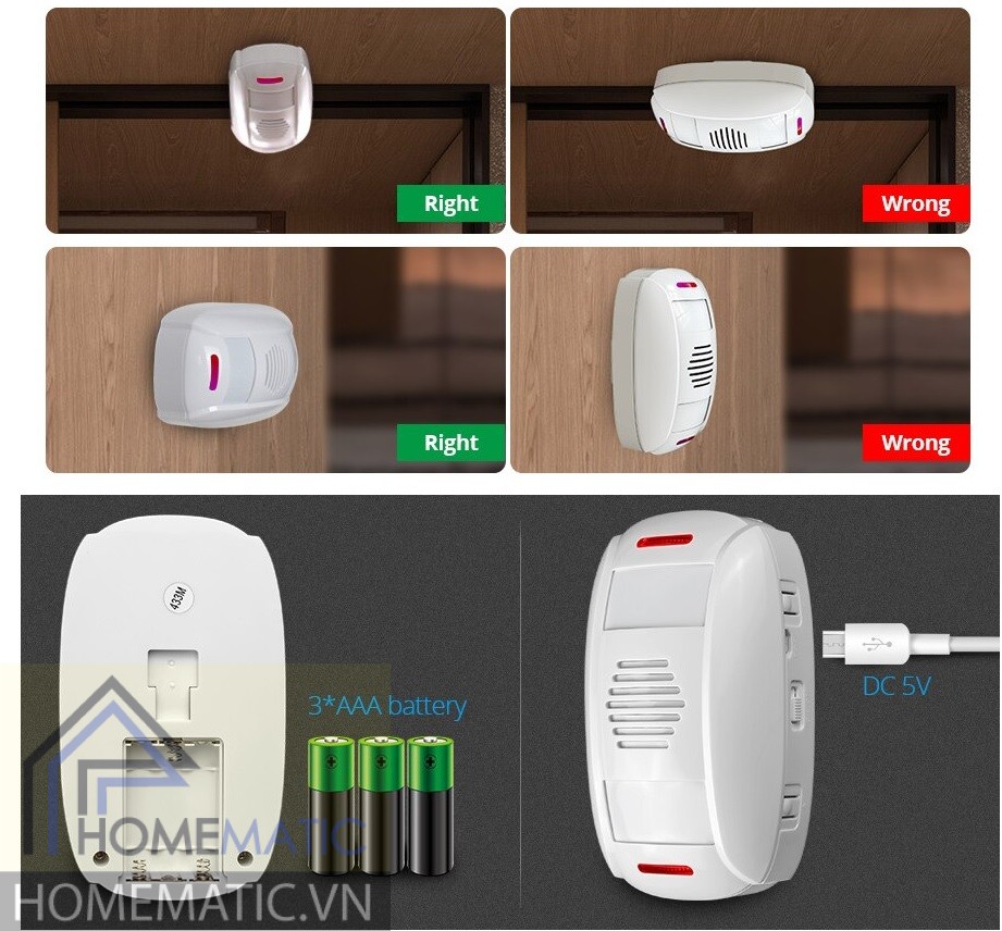 Chuông báo khách 2 chiều không dây dùng cho cửa hàng siêu thị cao cấp