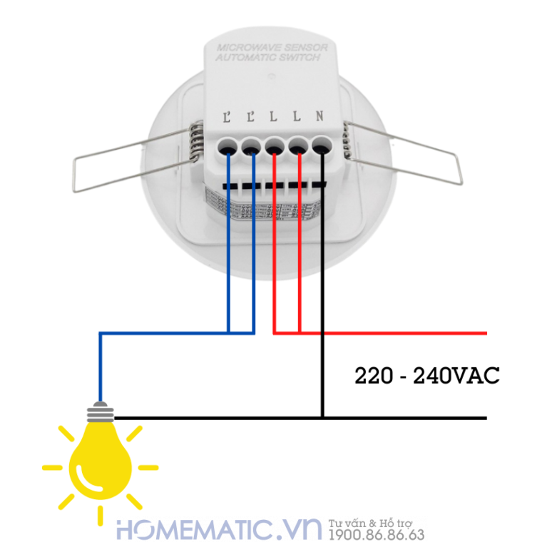 Công Tắc Cảm Biến Radar Vi Sóng âm Trần Công Suất Lớn M003