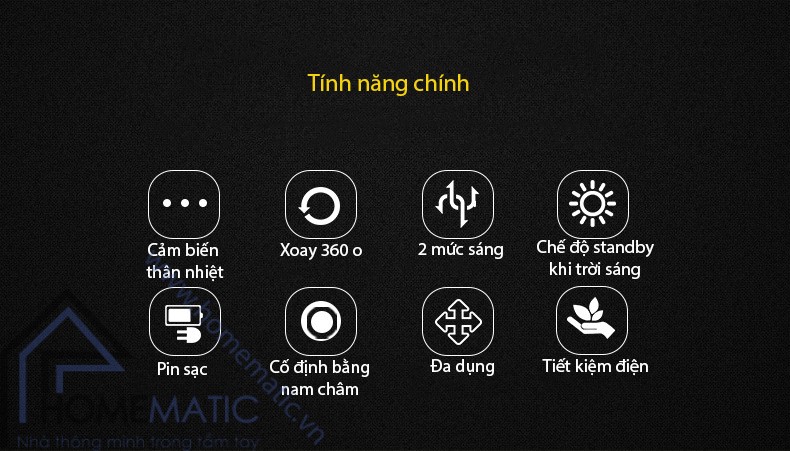 Đèn ngủ cảm biến tiết kiệm điện xoay 360 độ