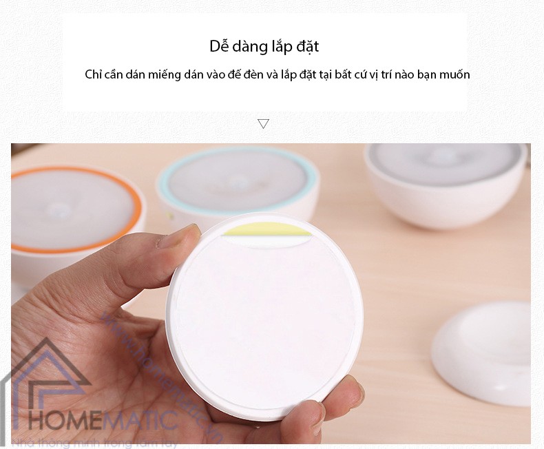 Đèn ngủ cảm biến tiết kiệm điện xoay 360 độ