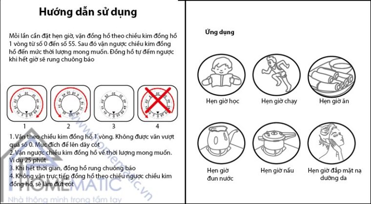 Đồng hồ hẹn giờ nấu ăn Inox Myle