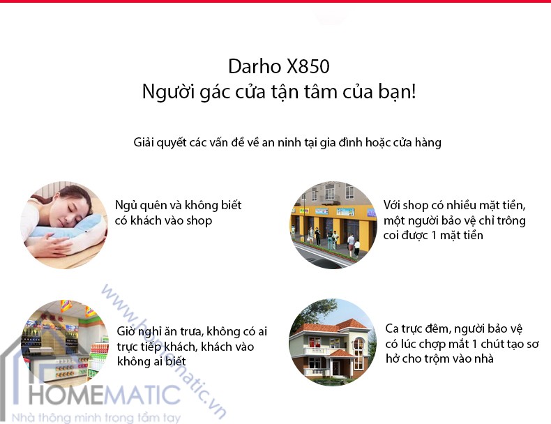 Chuông báo khách, báo trộm cảm ứng chuyển động tầm xa DARHO X850 