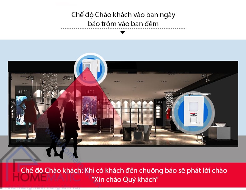 Chuông báo khách, báo trộm cảm ứng chuyển động tầm xa DARHO X850 