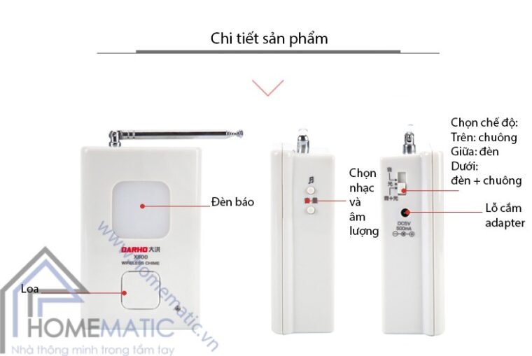 Chuông báo khách, báo trộm cảm ứng chuyển động tầm xa DARHO X850