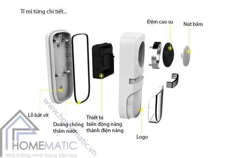 Chuông không dây không dùng pin, chống nước Yiroka Z-518