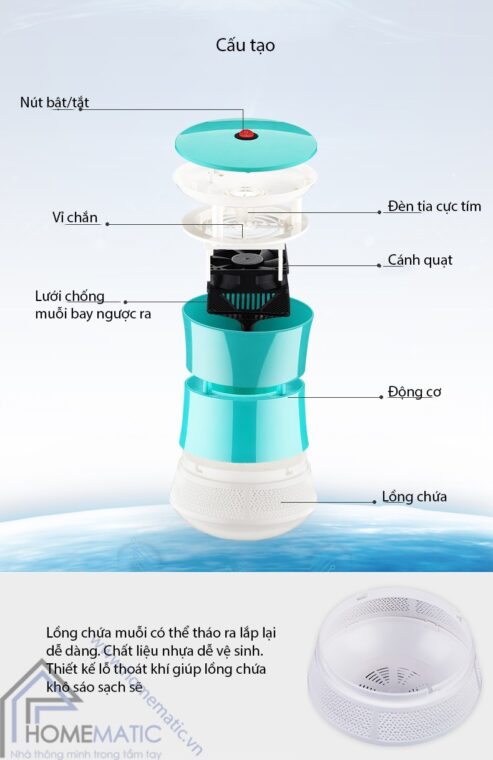 Đèn bắt muỗi Inhalant Mosquito 6 led RH1933