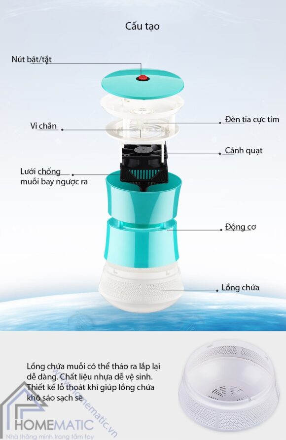 Đèn bắt muỗi Inhalant Mosquito 6 led RH1933