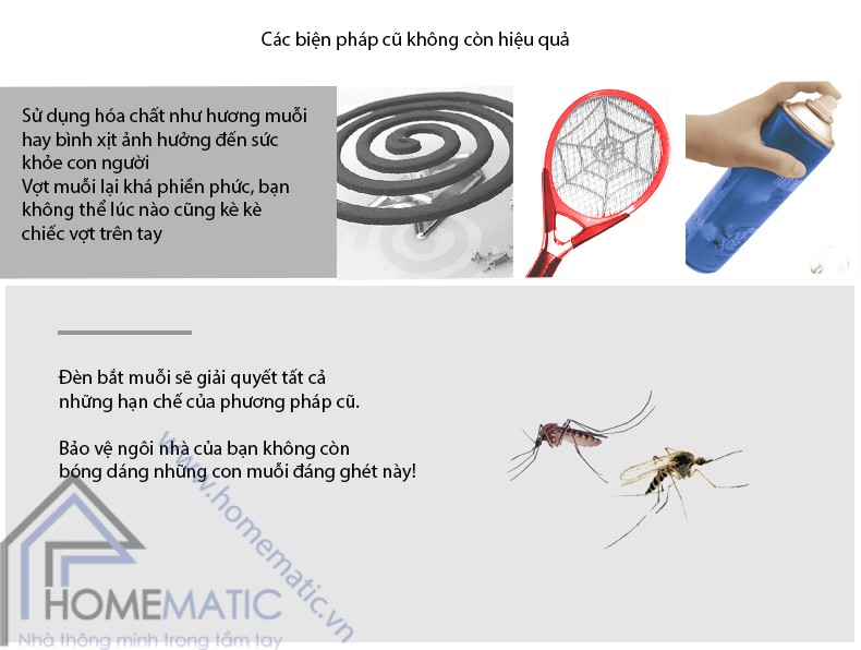 Đèn bắt muỗi ngoài trời sạc pin năng lượng mặt trời