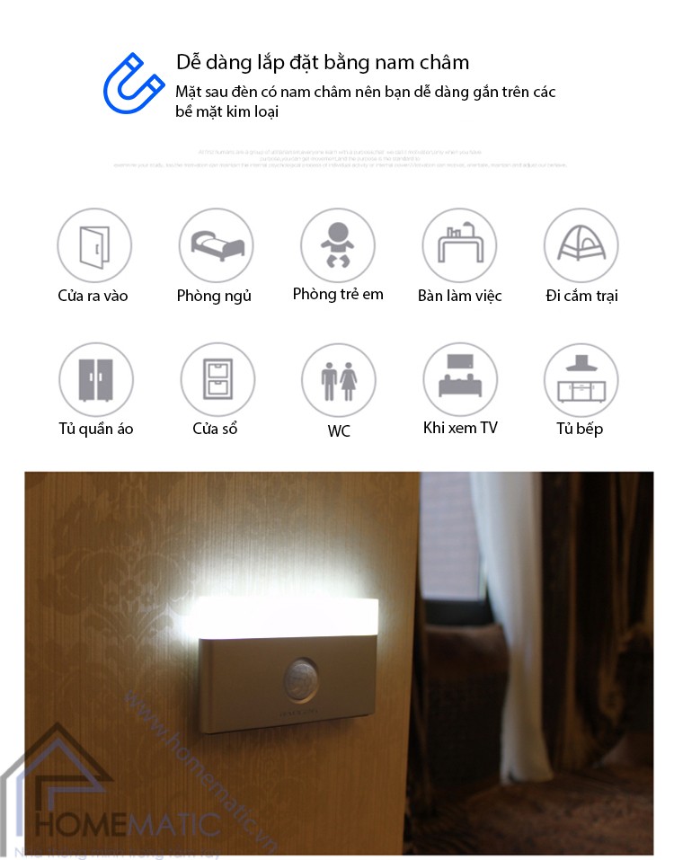 Đèn led cầu thang, hành lang cảm ứng chuyển động LS8910