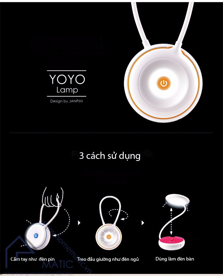 Đèn led pin sạc đa dụng để bàn, dã ngoại YOYO JP-SXD