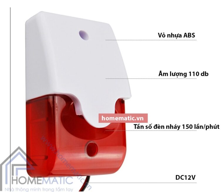 Loa báo động có dây, kiêm đèn báo hiệu điều chỉnh âm lượng JS-103