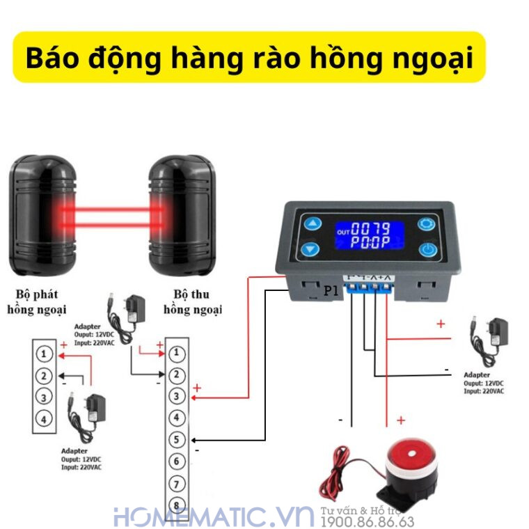 Hàng Rào Hồng Ngoại Báo động 2 Tia 100m Abt-100v2