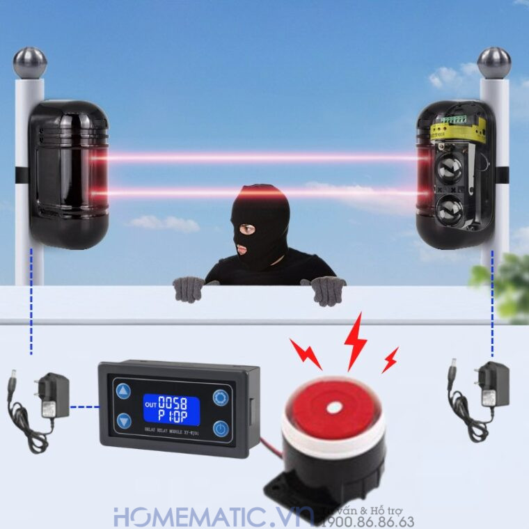 Hàng Rào Hồng Ngoại Báo động 2 Tia 100m Abt-100v2