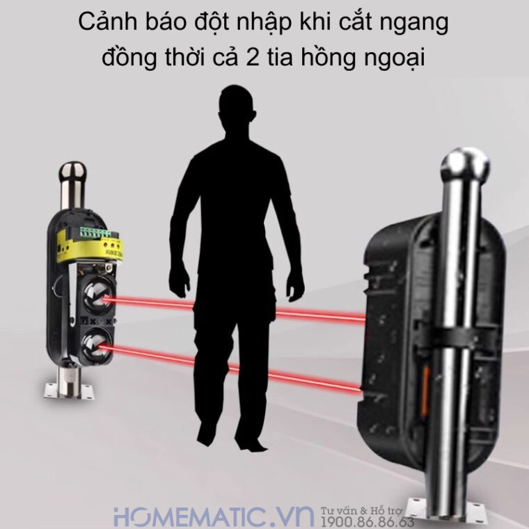 Hàng Rào Hồng Ngoại Báo động 2 Tia 100m Abt-100v2