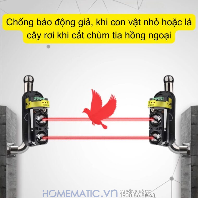Hàng Rào Hồng Ngoại Báo động 2 Tia 100m Abt-100v2