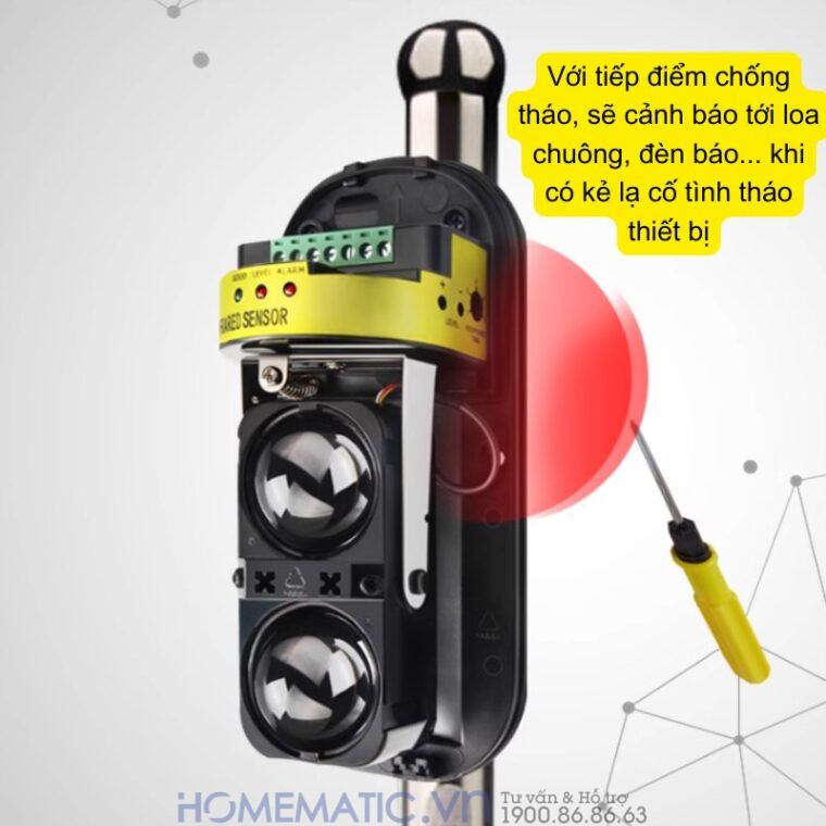Hàng Rào Hồng Ngoại Báo động 2 Tia 100m Abt-100v2