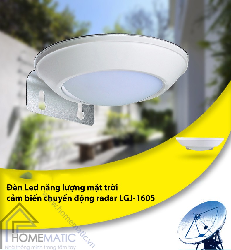 Đèn Led năng lượng mặt trời cảm biến chuyển động radar LGJ-1605