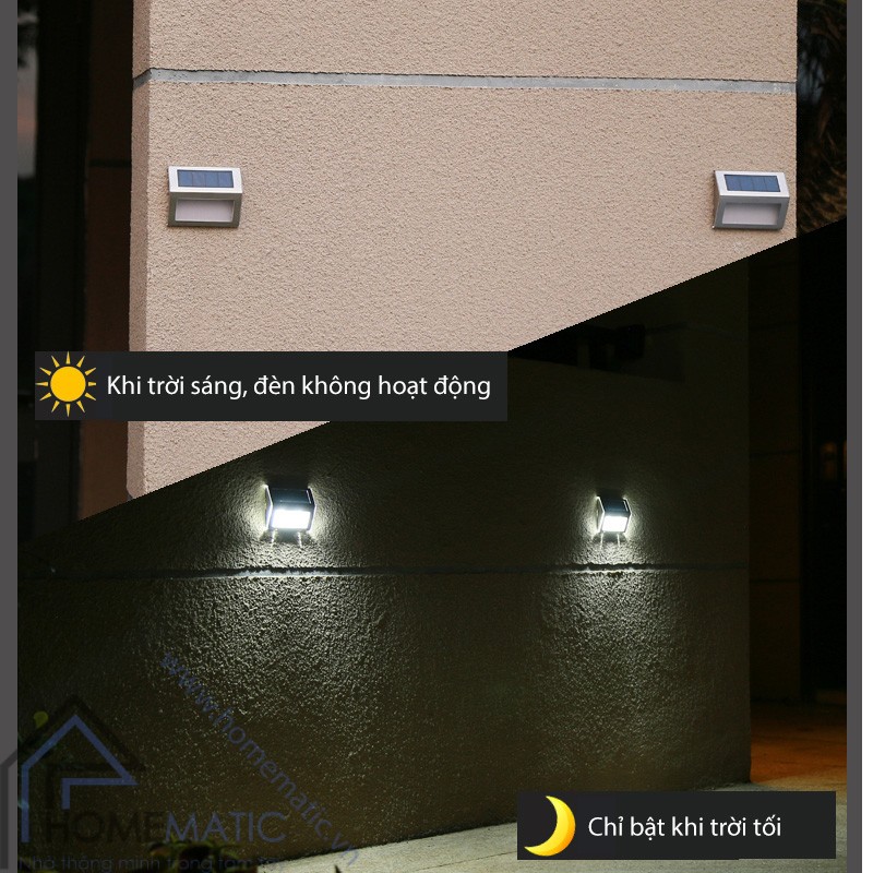 Đèn LED năng lượng mặt trời cảm quang cầu thang, hành lang SLS1708I