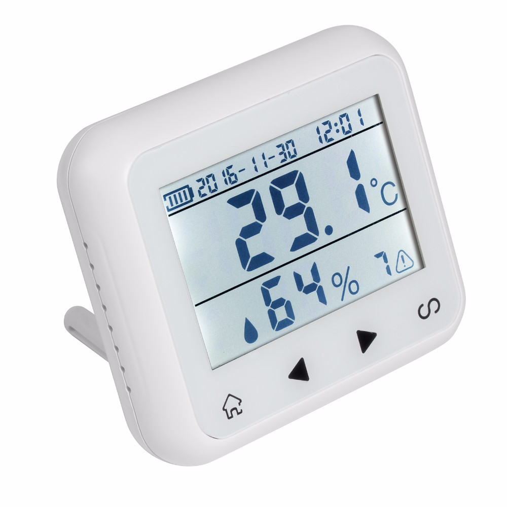 Đồng hồ kiểm soát báo động nhiệt độ, độ ẩm phát sóng 433 Mhz KERUI KR-TD32