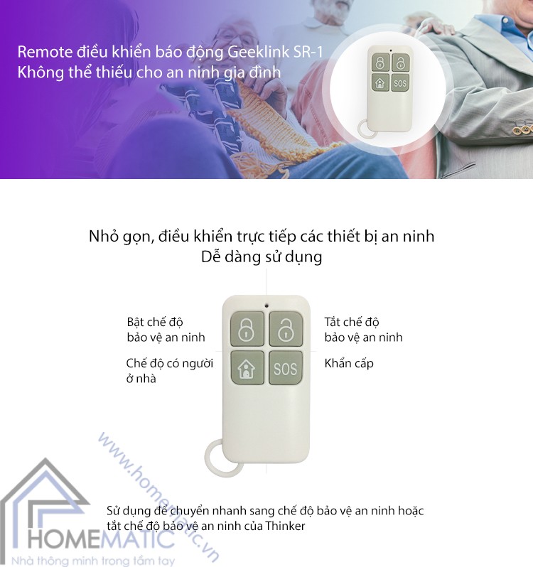 Remote điều khiển báo động Geeklink SR-1 