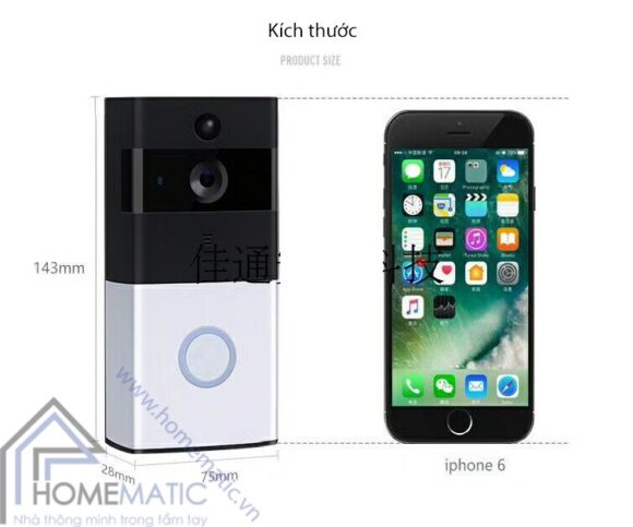 Chuông cửa có hình kết nối với điện thoại thông minh TOSEE TSE68
