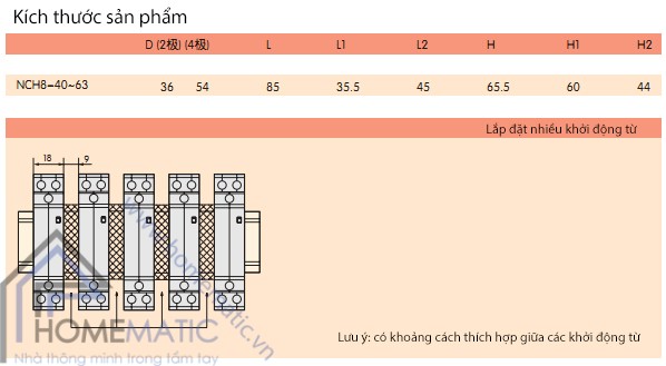 Khởi động từ 1 pha 63A CHINT NCH863A