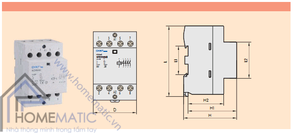 Khởi động từ 1 pha 63A CHINT NCH863A