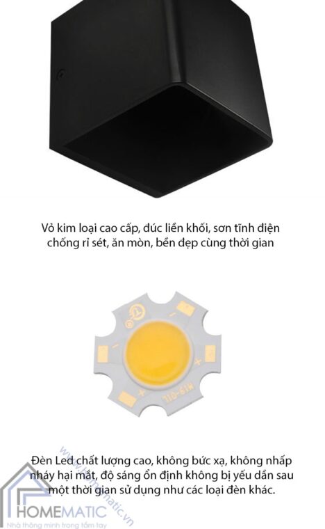 BE1215B vo kim loai + den LED
